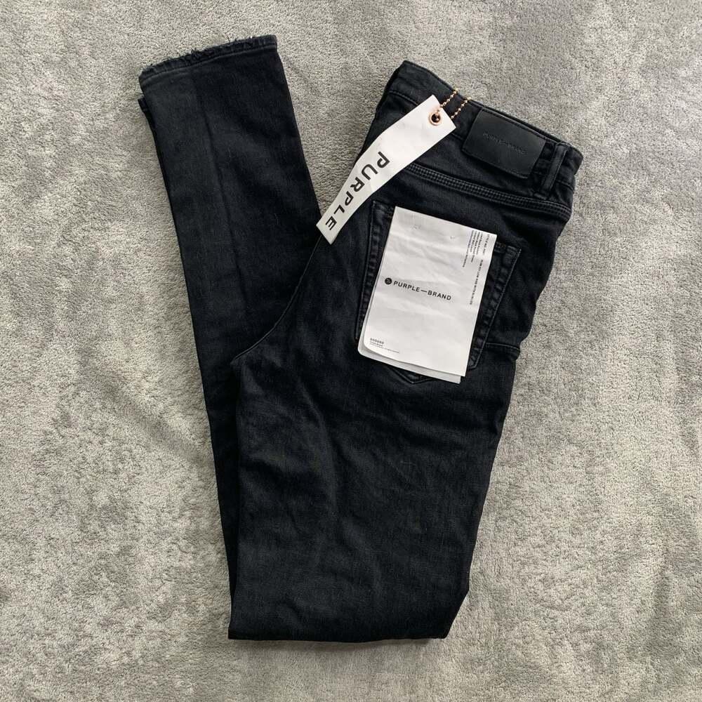 Purple Brand P001 Skinny Jeans Mens 32x33” Black Button Fly Distressed Denim